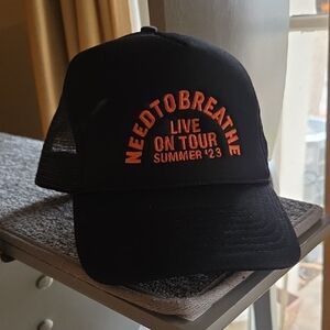 Needtobreathe Black Trucker Hat with Orange Embroidery